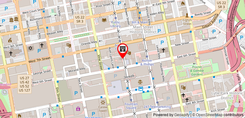 Bản đồ đến Khách sạn 21c Museum Cincinnati