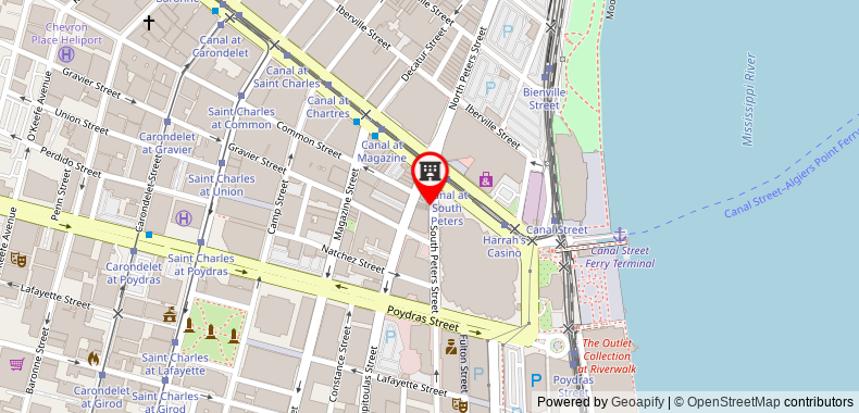 Bản đồ đến Khách sạn DoubleTree New Orleans