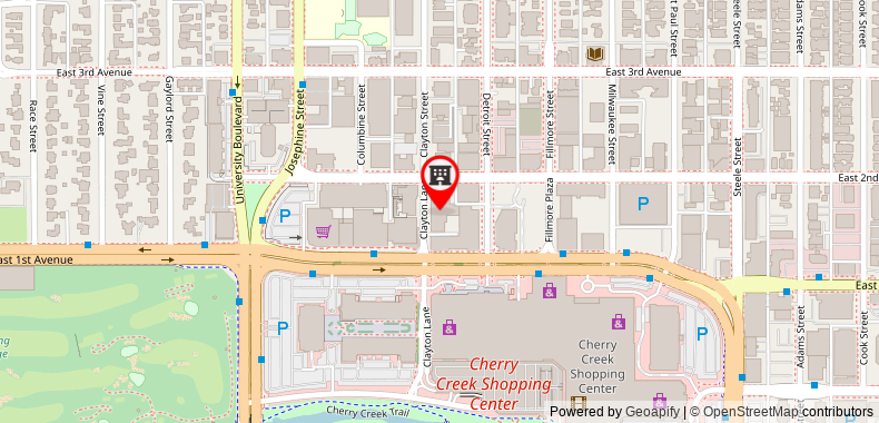 Bản đồ đến Khách sạn Clio, a Luxury Collection , Denver Cherry Creek