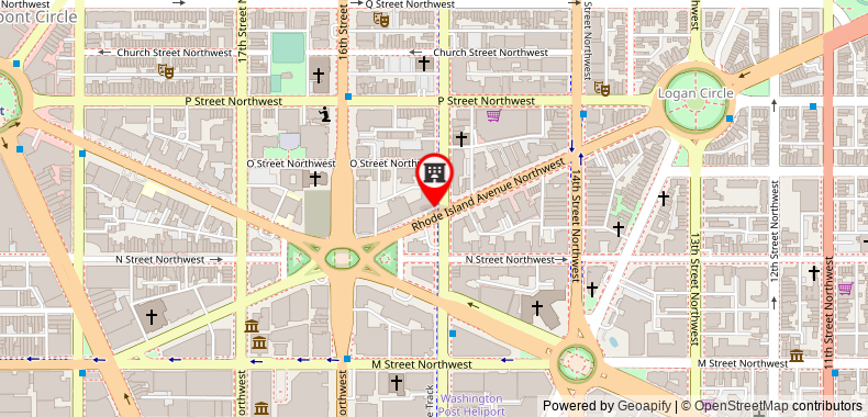 在地图上查看華盛頓市中心白宮假日酒店