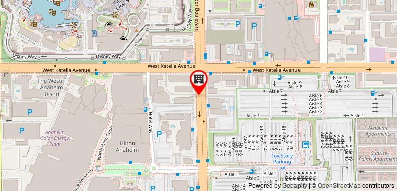 Bản đồ đến Khách sạn Sheraton Park at the Anaheim Resort