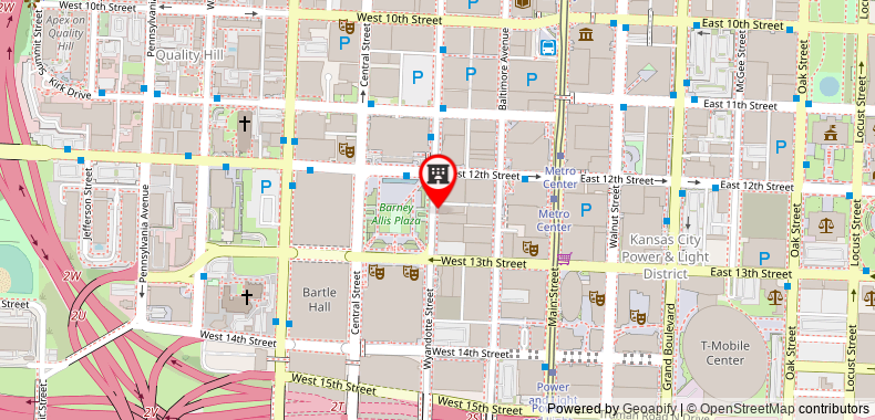 Bản đồ đến Holiday Inn Kansas City Downtown Aladdin