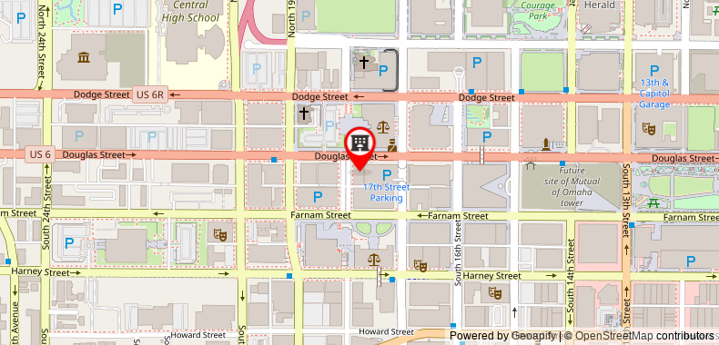 Bản đồ đến The Peregrine Omaha Downtown, Curio Collection by Hilton