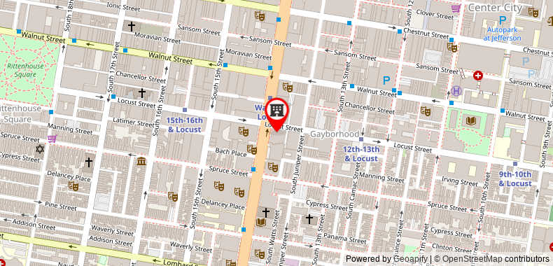 Bản đồ đến Khách sạn DoubleTree by Hilton Philadelphia Center City