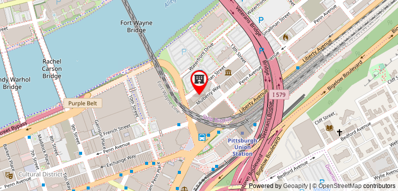 Bản đồ đến Khách sạn AC Pittsburgh Downtown