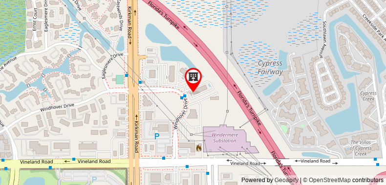 Bản đồ đến Hampton Inn Orlando at Universal Studios