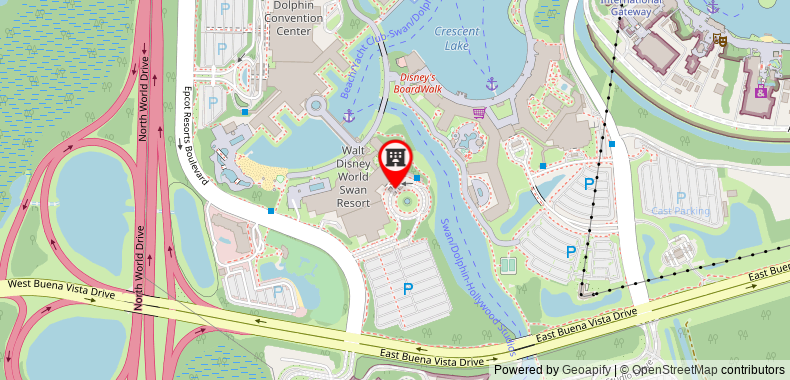 Bản đồ đến Walt Disney World Swan