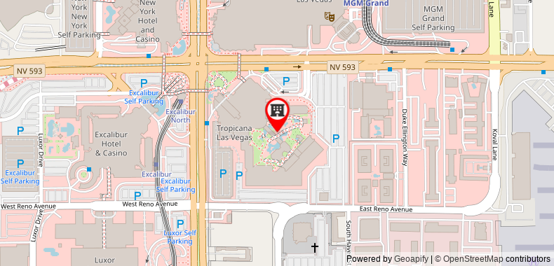 Bản đồ đến Khách sạn Tropicana Las Vegas - a DoubleTree by Hilton