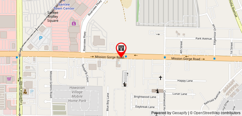 Bản đồ đến Rodeway Inn Santee San Diego East