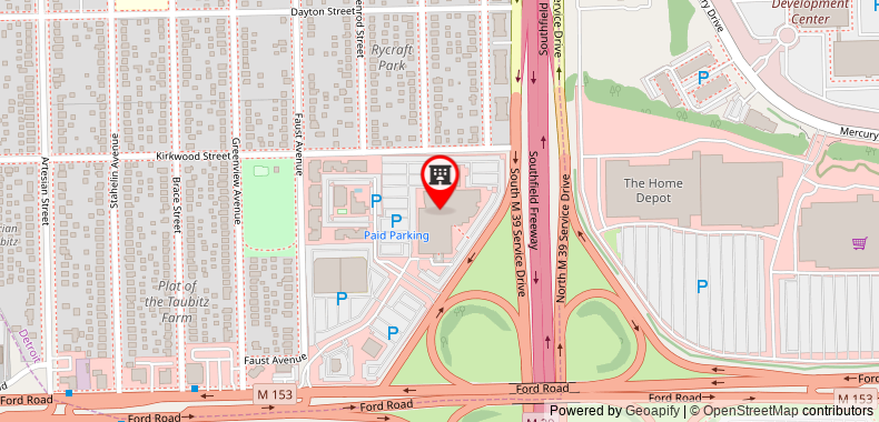 Bản đồ đến DoubleTree by Hilton Detroit - Dearborn
