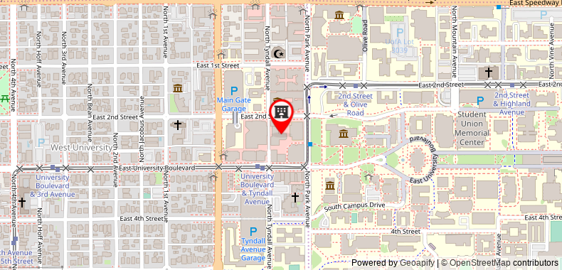 Bản đồ đến Graduate Tucson