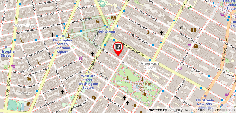 Bản đồ đến Khách sạn Washington Square
