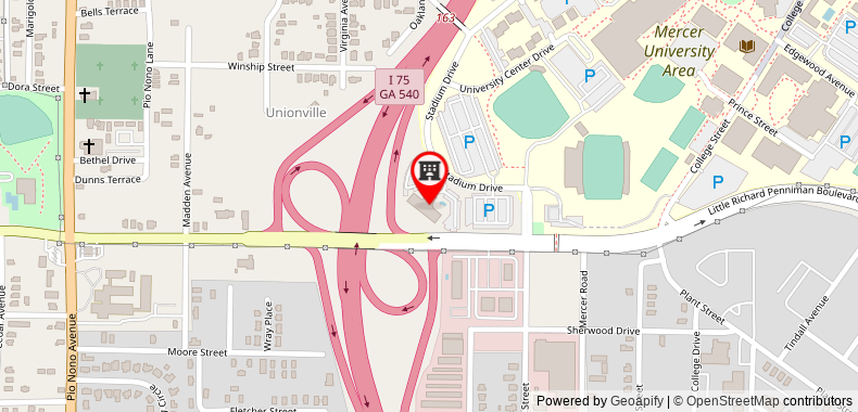 Bản đồ đến Hilton Garden Inn Macon Mercer University