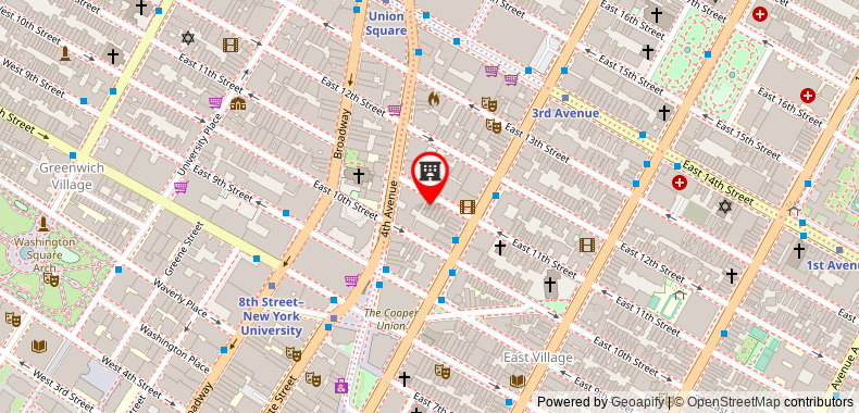 Bản đồ đến Moxy NYC East Village