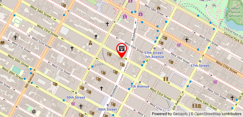 Bản đồ đến Khách sạn Ameritania at Times Square