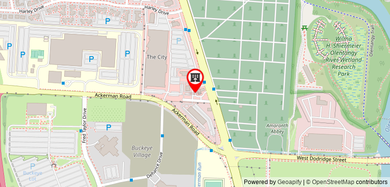 在地图上查看紅頂PLUS+酒店-哥倫布俄亥俄州立大學
