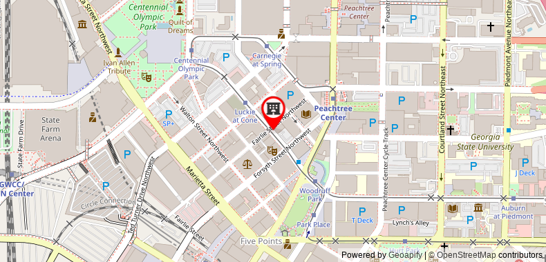 Bản đồ đến Khách sạn Barclay Atlanta Downtown