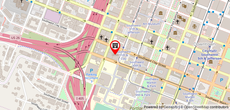 在地图上查看波特蘭大學鵜鶘住宿酒店