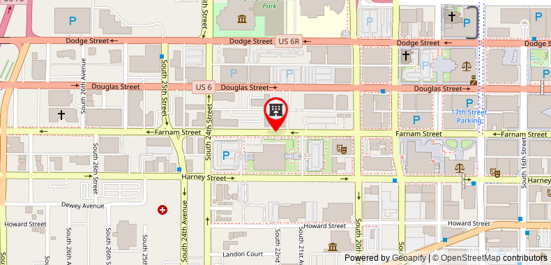 Bản đồ đến Khách sạn EVEN s Omaha Downtown