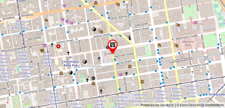 在地图上查看舊金山金融區希爾頓酒店