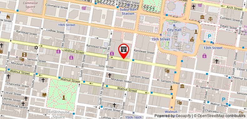 Club Quarters Hotel in Philadelphia on maps