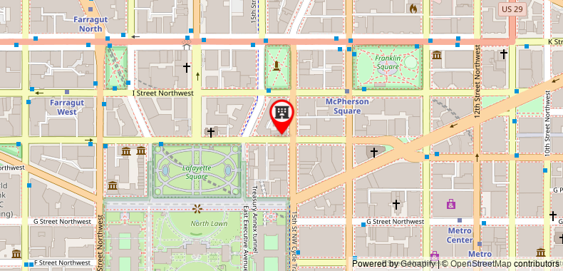 在地图上查看華盛頓特區拉法葉廣場索菲特酒店
