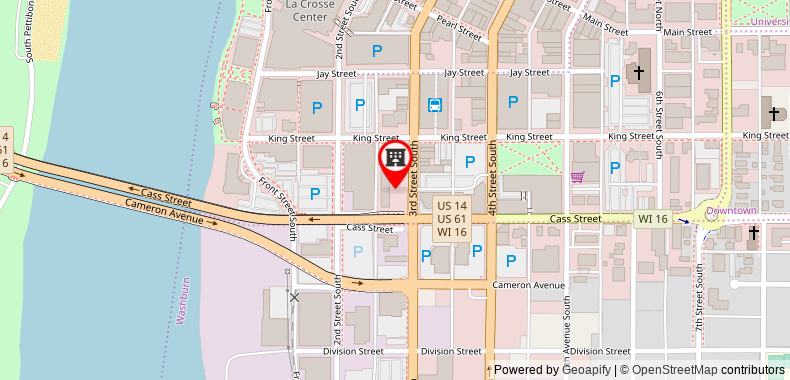 在地图上查看拉克羅斯市中心萬豪萬楓酒店