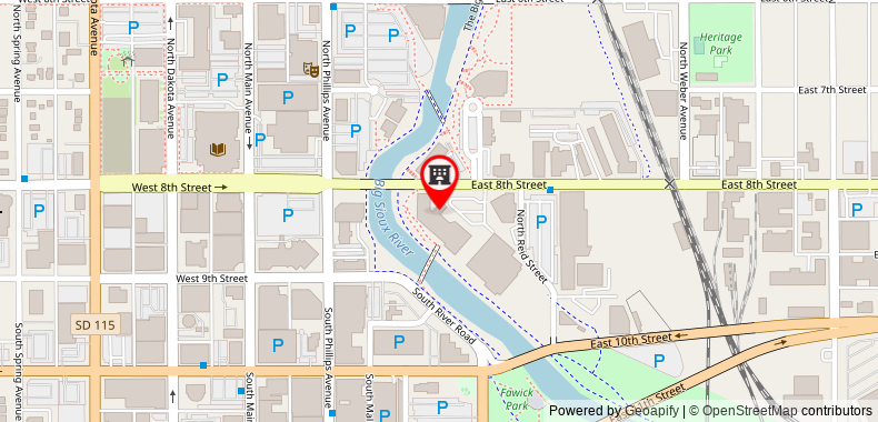 Bản đồ đến Hilton Garden Inn Sioux Falls Downtown