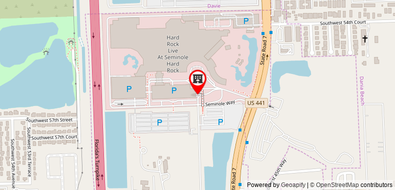 Bản đồ đến Khách sạn Seminole Hard Rock & Casino Hollywood