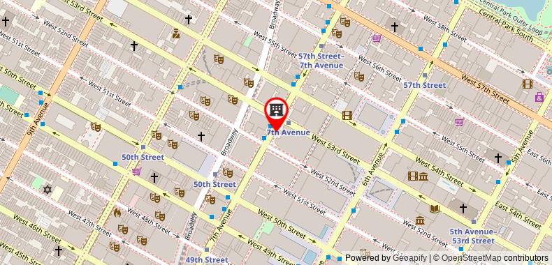 Bản đồ đến Khách sạn Sheraton New York Times Square