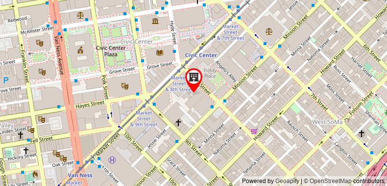 在地图上查看舊金山BEI酒店-溫德姆商標精選