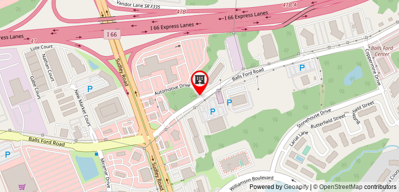 在地图上查看紅頂PLUS+華盛頓特區馬納薩斯酒店