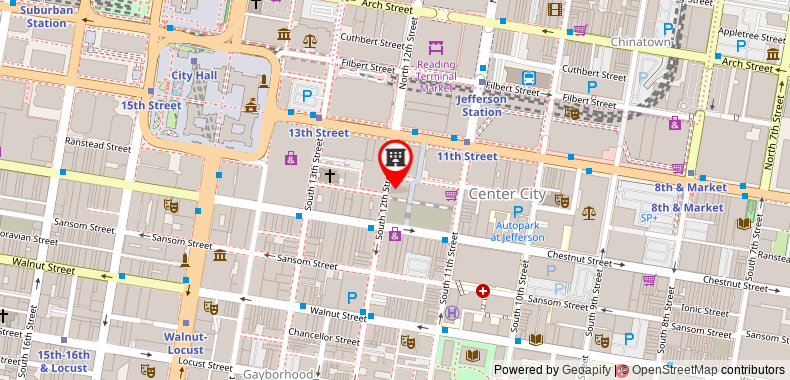 在地图上查看費城中心城希爾頓嘉悅里酒店