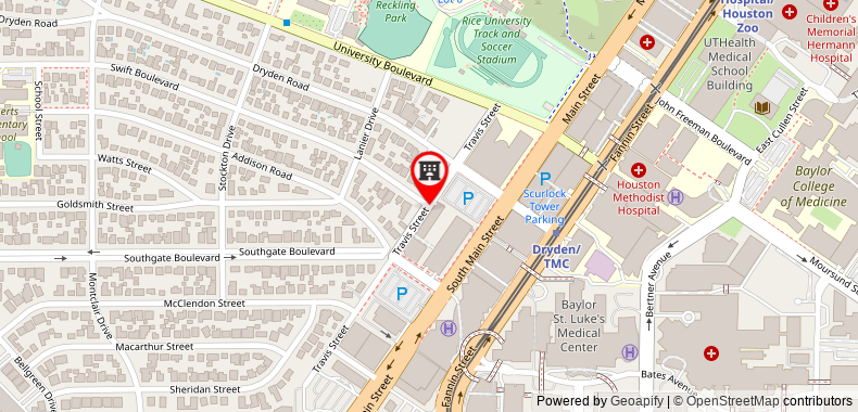 Bản đồ đến Hilton Houston Plaza/Medical Center