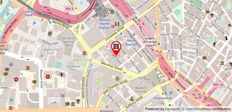 在地图上查看Onyx Boston Downtown