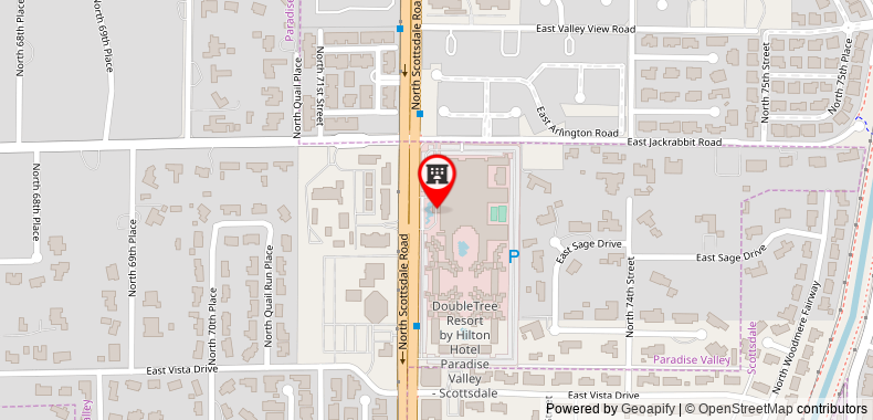 Bản đồ đến Khách sạn DoubleTree Resort by Hilton Paradise Valley - Scottsdale