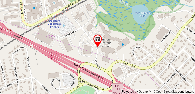 Bản đồ đến Hilton Boston/Dedham