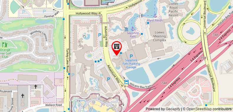 Universal's Aventura Hotel on maps