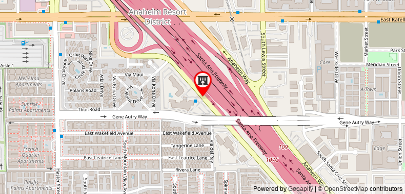 Bản đồ đến Sonesta Anaheim Resort Area
