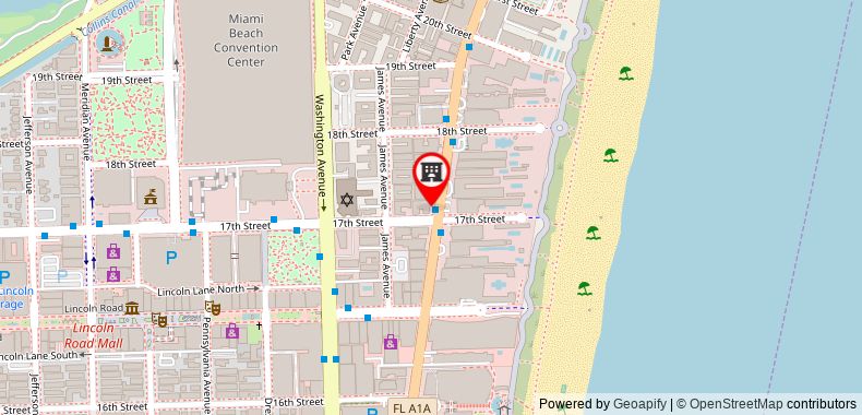 Hampton Inn Miami South Beach 17th Street on maps