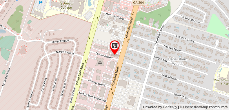 Bản đồ đến Home2 Suites by Hilton Savannah Midtown