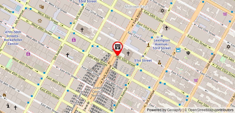 The Waldorf Towers Hotel on maps