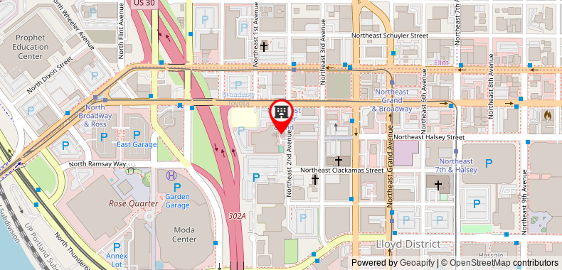 Bản đồ đến Khách sạn Crowne Plaza Portland-Downtown Convention Center