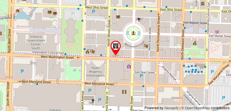 Bản đồ đến Khách sạn Conrad Indianapolis