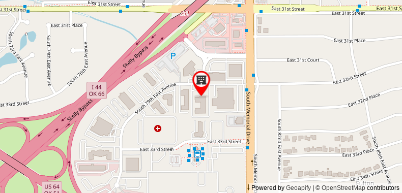 Bản đồ đến Khách sạn Tulsa Square Central, I-44 By OYO
