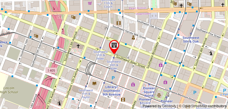 在地图上查看波特蘭市中心Moxy酒店