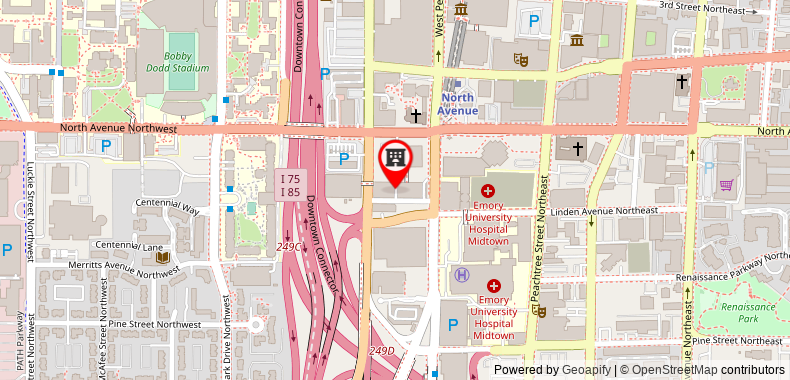Bản đồ đến Khách sạn Crowne Plaza Atlanta - Midtown, an IHG