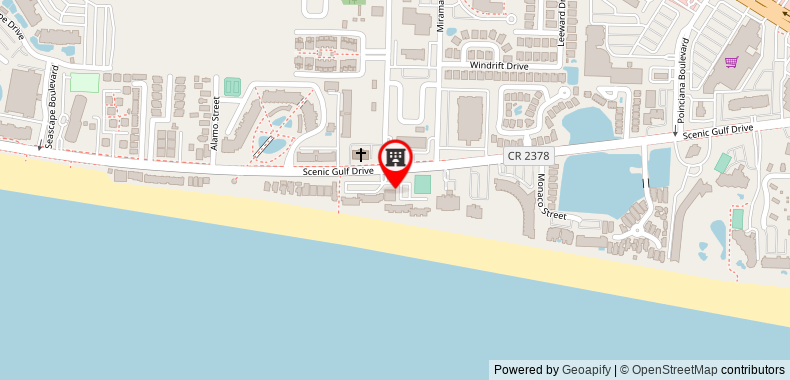 Bản đồ đến Beach House Condominiums by Wyndham Vacation Rentals