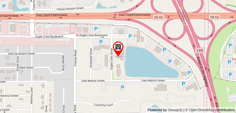 Hilton Garden Inn Evansville on maps