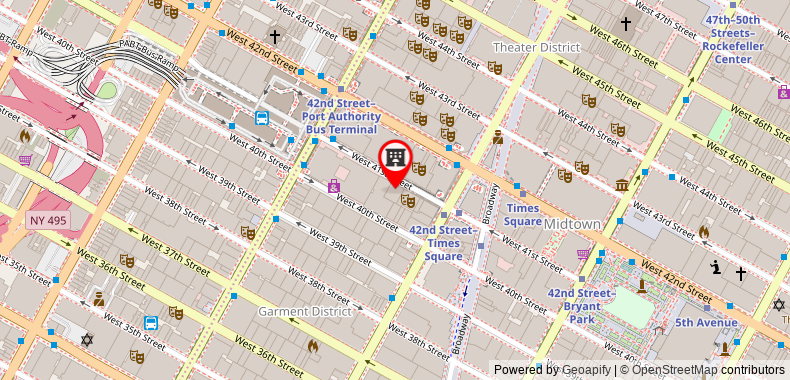在地图上查看Hampton Inn Manhattan/Times Square Central